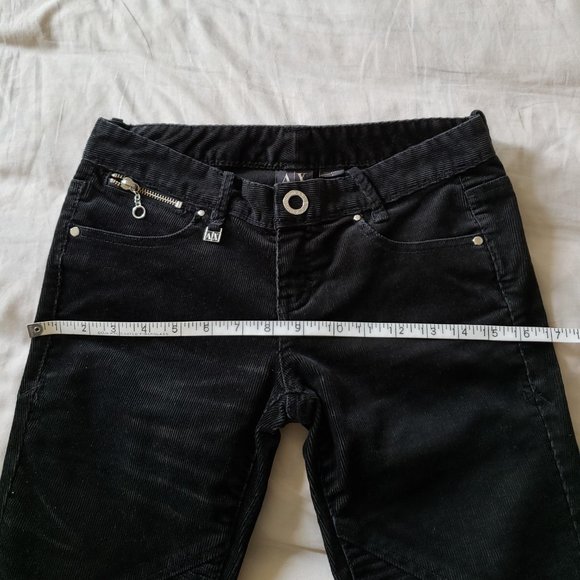 Armani Exchange Black Moto Style Cords Corduroy Pants - Picture 4 of 6